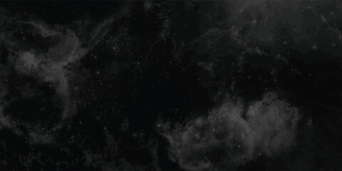 Whimsical and mysterious space scene with swirling dark clouds of dust, subtle light rays, and distant glowing stars
