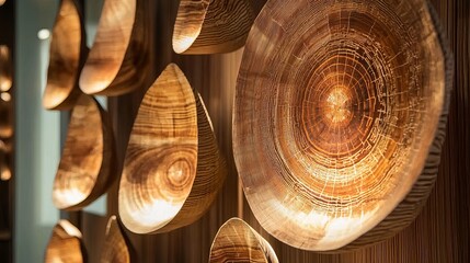 Detailed Tree Rings Carved with Historical Events, Reflecting the Journey of Time and Memory