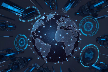 Digital Connections and Blockchain Technology Visualization