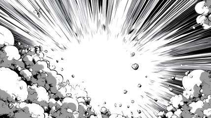 Speed line fast motion background, Comic with lines, Pop art pattern and zoom effect, Comic manga radial lines with speed effect for comics book, Black and white explosion background, Flash ray blast
