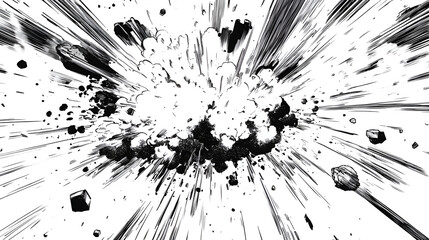 Speed line fast motion background, Comic with lines, Pop art pattern and zoom effect, Comic manga radial lines with speed effect for comics book, Black and white explosion background, Flash ray blast
