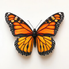 Fototapeta premium vibrant monarch butterfly with detailed wings showcases striking orange and black patterns. Its beauty captivates and inspires awe in nature lovers
