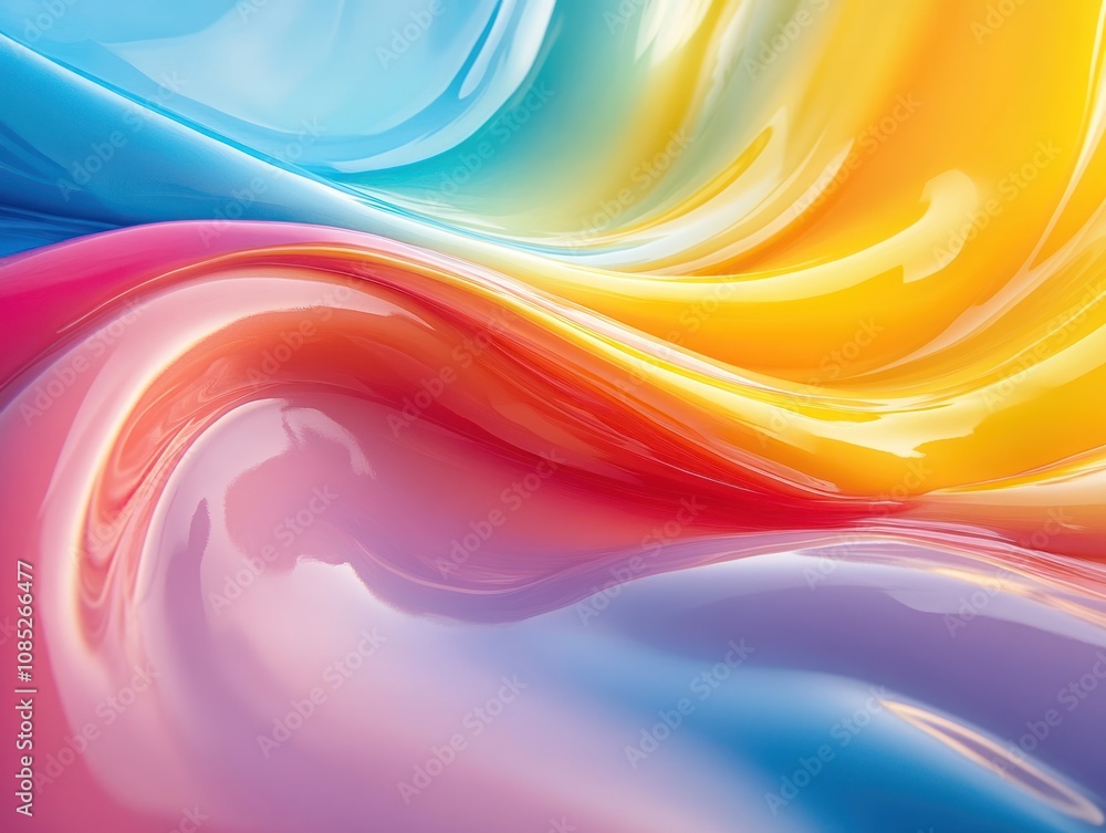 Poster vibrant colors swirl together, creating a smooth and dynamic abstract design with fluid movement