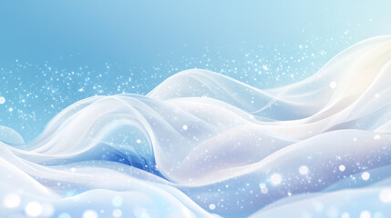 Flowing Light Threads on Soft Blue Background