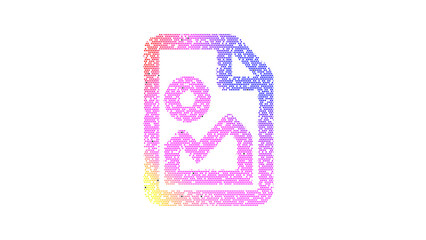 Icon file image is made up of LED square shapes. There are bright diodes and there are black dead diodes