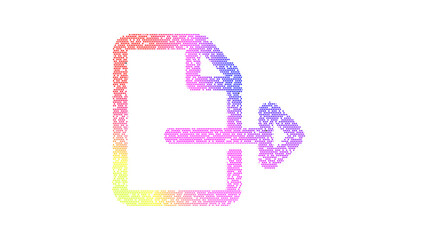 Icon file export is made up of LED square shapes. There are bright diodes and there are black dead diodes