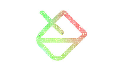 Icon fill is made up of LED square shapes. There are bright diodes and there are black dead diodes