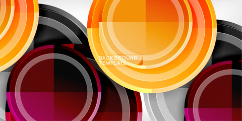 Abstract background - multicolored circles, trendy minimal geometric design, vector illustration