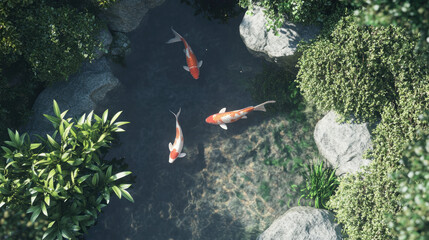 koi carp swimming gracefully in clear water