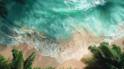 Tropical water and beach outdoors in sunny summer