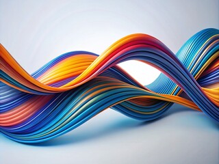 Naklejka premium Abstract Blue Wavy Looped Animation Wallpaper, 3D Rendered Portrait Photography