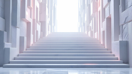 Modern stairs illustration going to a blank space