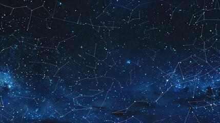 Obraz premium A starry night sky with constellations.