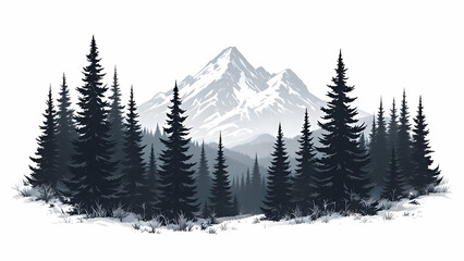 Fototapeta premium Mountain view logo isolated on white