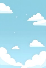 Simple White Clouds Floating in a Blue Sky