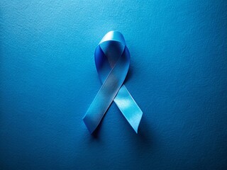 Diabetes Awareness Drone Photo - Blue Ribbon on Blue