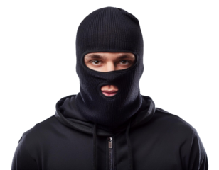 Burglar isolated on white background, cutout