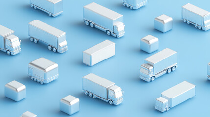 Obraz premium Model Transportation Truck in Logistics Scene