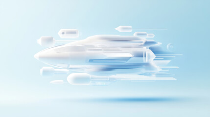 Various Rockets and Planet Models in Space