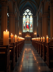 Fototapeta premium candles in the church
