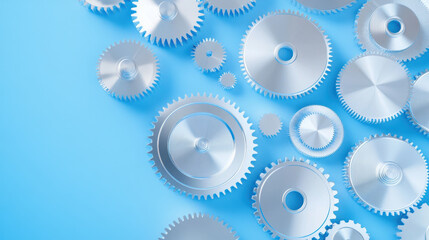 Assorted Metallic Gears in Abstract Arrangement