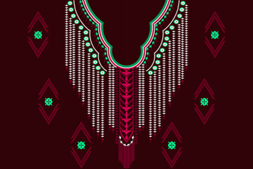 A necklace with a geometric pattern of a thousand nationalities. Suitable for African women. The colors are unique. Vectors created for fashion backgrounds, wallpapers, backgrounds, shirt styles, and 