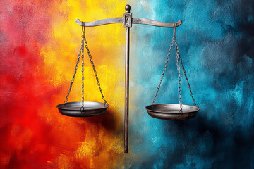 Symbolic scales representing fair trade for world fair trade day design