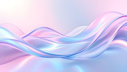 A dynamic 3D rendering of an abstract fluid holographic wave in neon hues, set against a dark backdrop. a gradient design suitable for banners, backgrounds.  Abstract dark holographic iridescent neon 