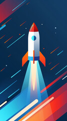Fototapeta premium A rocket launching into space