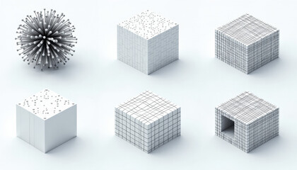Fototapeta premium Abstract Geometric Cubes with Intricate Patterns