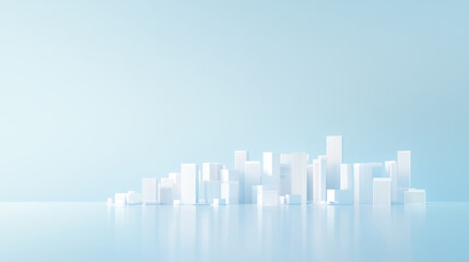 Fototapeta premium Futuristic White Modern City Model