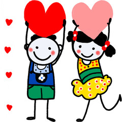 Naklejka premium Children's drawings Stick figure Doodle, Wedding Clipart, Valentine Png, Couple Clipart, Ceremony Clipart, Married Clipart, Hand drawn Clipart, Engagement ,child