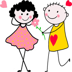 Stick figure Doodle, Wedding Clipart, Valentine Png, Couple Clipart, Ceremony Clipart, Married Clipart, Hand drawn Clipart, Engagement ,child