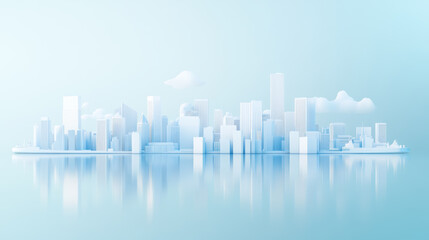 Fototapeta premium Futuristic White Modern City Model