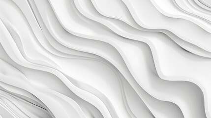 Fototapeta premium Abstract white flowing wave shapes with layered texture. Minimal modern design background. Generative AI