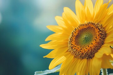 Radiant Sunflower in Bloom Against a Soft Background
