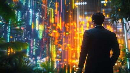 The Businessman Analyzing Data