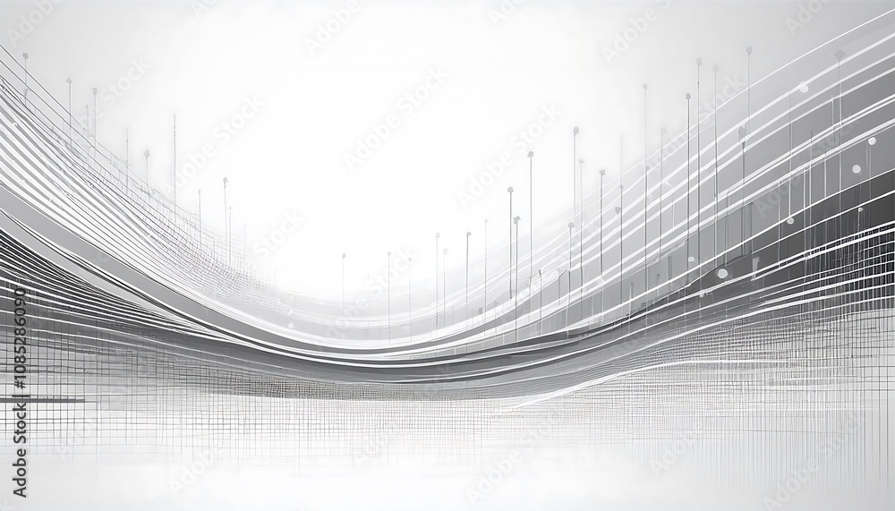 Poster a gray and white abstract wide horizontal banner features vector communication lines on a w_1(56)