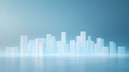 Fototapeta premium Dreamlike City Lights on Blue Background