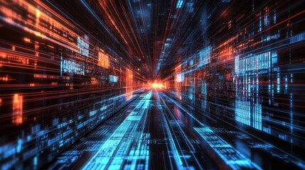 Fototapeta premium Digital Tunnel of Data