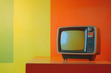 Retro Television Against A Colorful Background