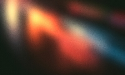 Grainy abstract gradient on black background with grain texture, gradient background, neon swirl light