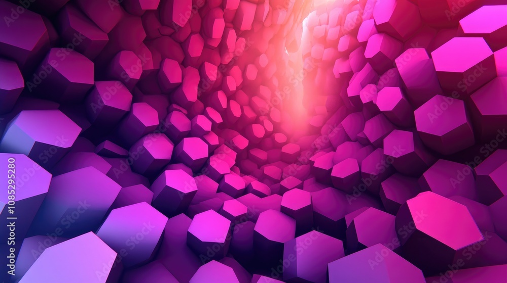 Aufkleber abstract geometric gradient with hexagons design