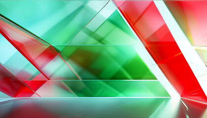 Fototapeta premium Vibrant geometric shapes in red and green create a stunning abstract display