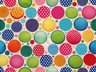 Trendy Round Spotted Pattern with Geometric Repetition for Fabric Prints and Abstract Wallpaper Designs