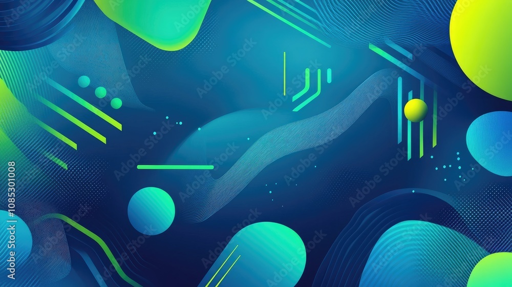 Poster abstract dynamic background with geometric shapes