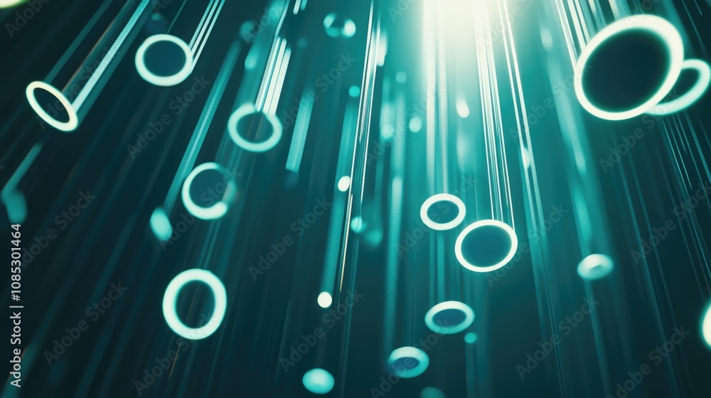 Poster futuristic gradient background with layered circles