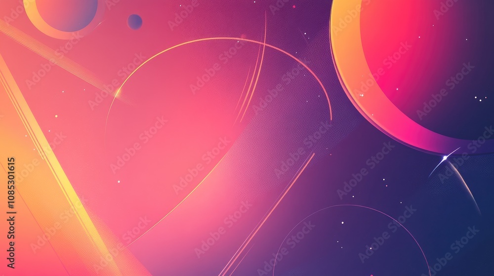 Poster Futuristic Gradient Background with Layered Circles