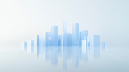 Obraz premium Futuristic Minimalist Transparent City Silhouette