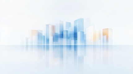 Fototapeta premium Autumn Cityscape Illustration of a Modern City